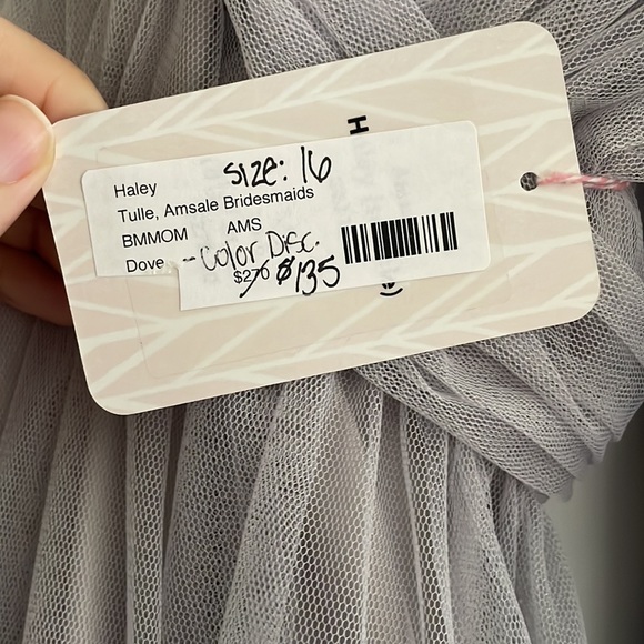 AMSALE Haley Bridesmaid Dress in Dove - New With Tags - Picture 6 of 9